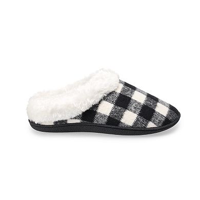 Women's Sonoma Goods For Life® Faux Fur Buffalo Plaid Clog Slippers