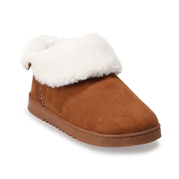 Women s Sonoma Goods For Life Faux Fur Lined Bootie Slippers