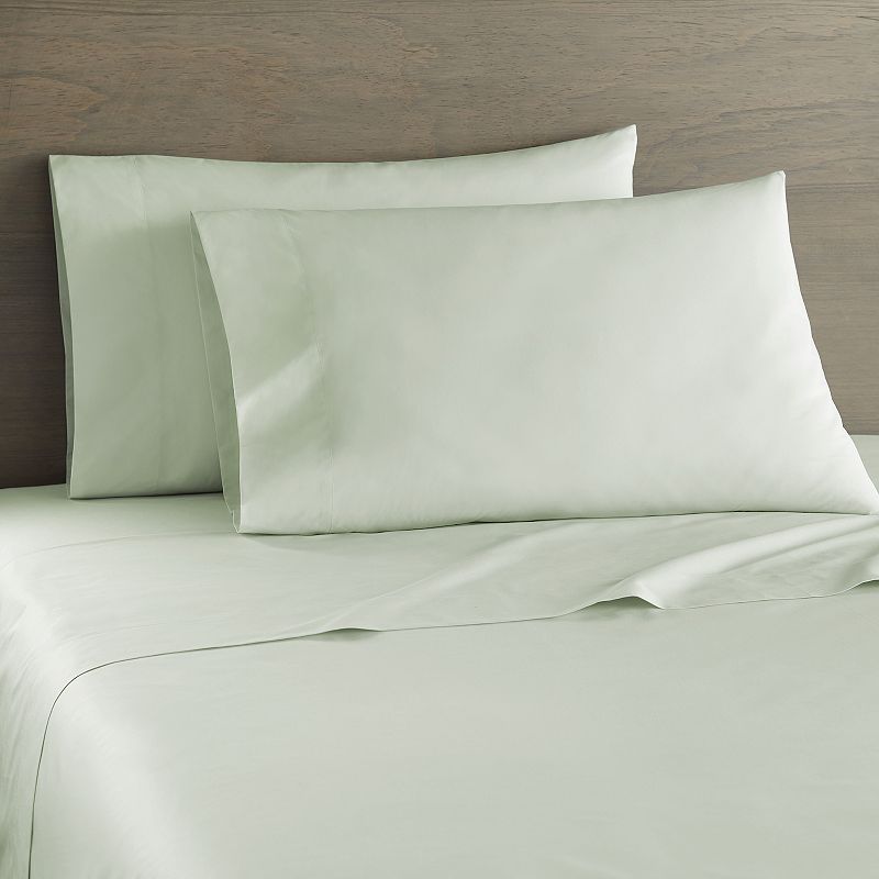 Shavel Home Cotton Percale Solid Sheet Set with Pillowcases, Green, King Se