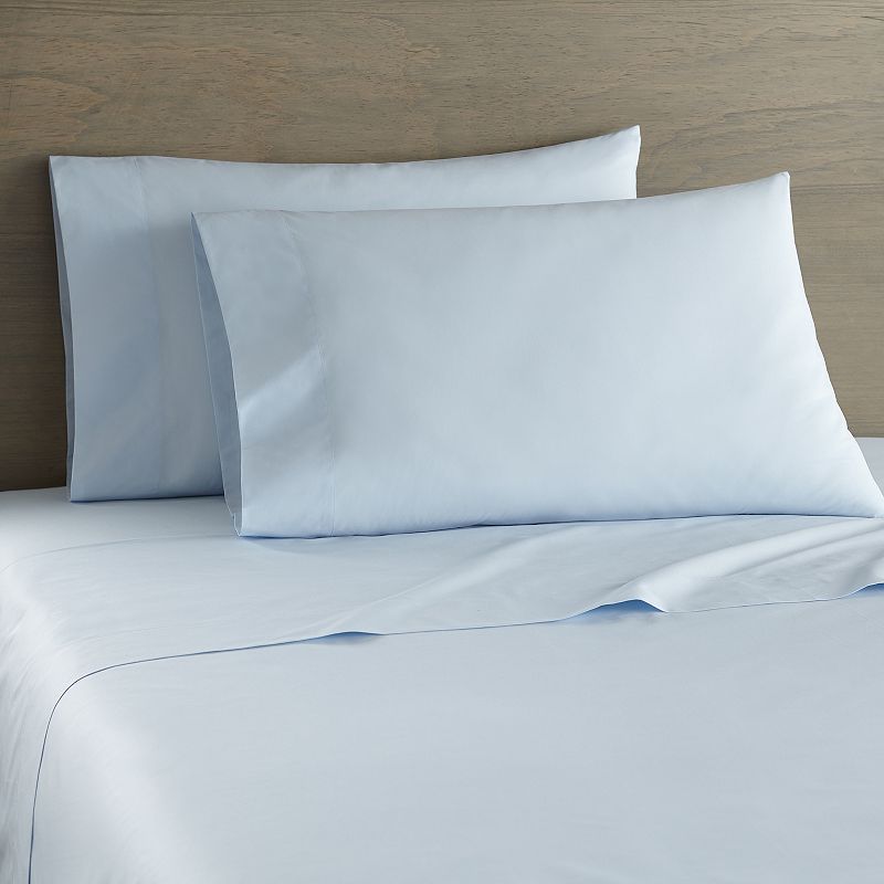 Shavel Home Cotton Percale Solid Sheet Set with Pillowcases, Blue, CKING SE