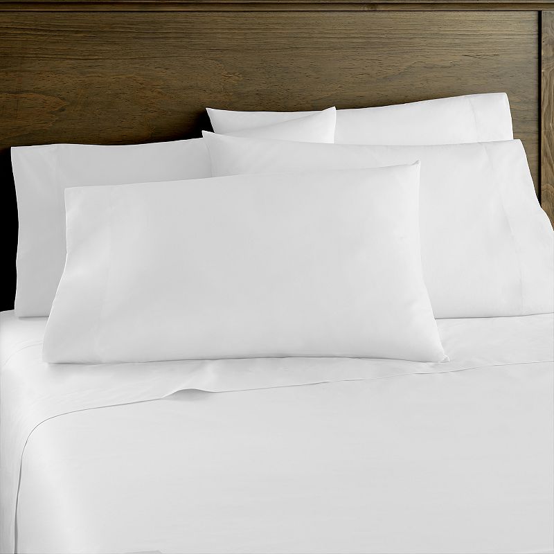 Shavel Home 400 Thread Count Cotton Sateen Sheet Sets with Pillowcases, Whi