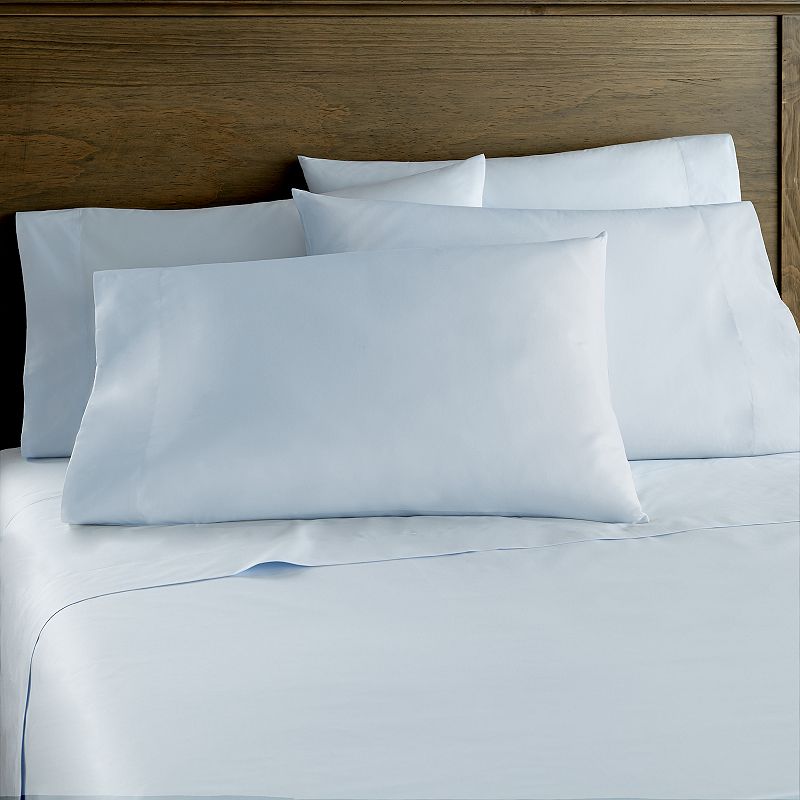 Shavel Home 400 Thread Count Cotton Sateen Sheet Sets with Pillowcases, Blu