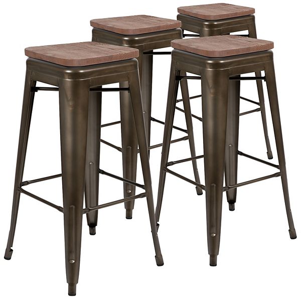 Flash Furniture 30in. Metal Indoor Bar Stool 4Piece Set