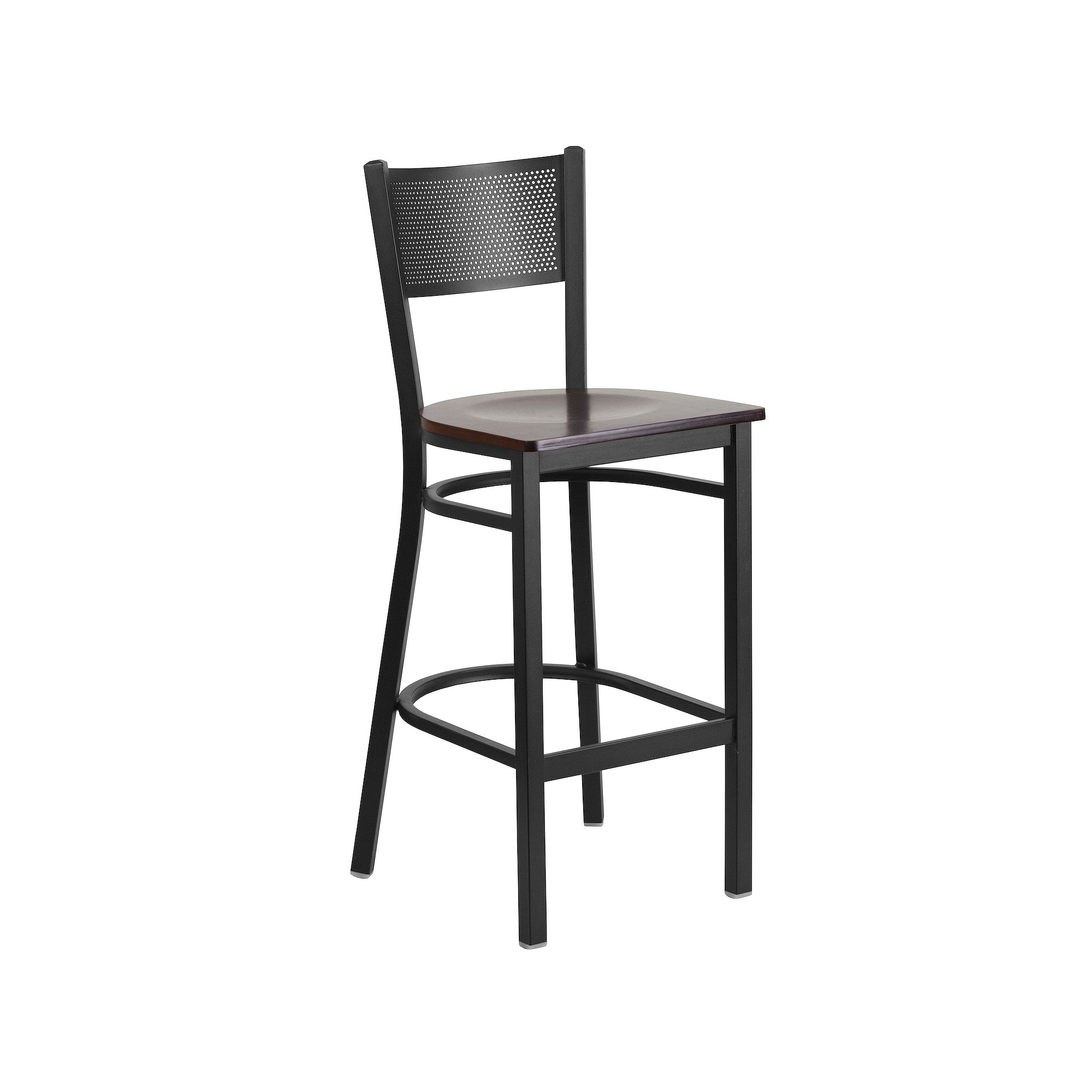 Flash Furniture Hercules Series Grid-Back Metal Restaurant Bar Stool, Brown