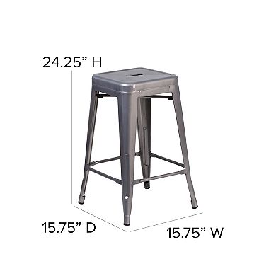 Flash Furniture 24-in. Backless Metal Counter-Height Stool