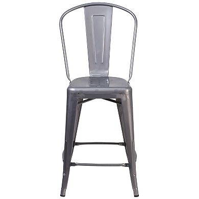 Flash Furniture 24-in. Counter-Height Stool with Back