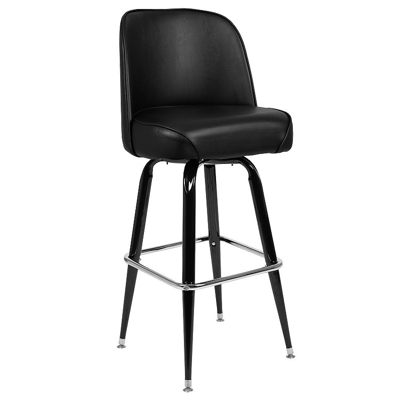 Flash Furniture Metal Bar Stool with Swivel Bucket Seat, Black