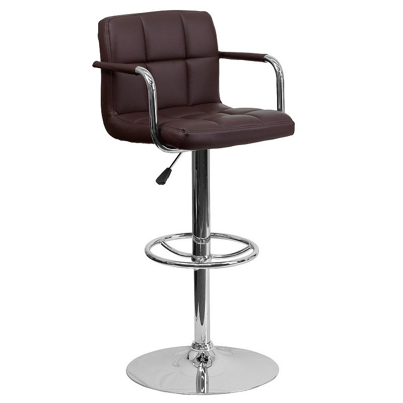 Flash Furniture Contemporary Burgundy Quilted Vinyl Bar Stool, Brown