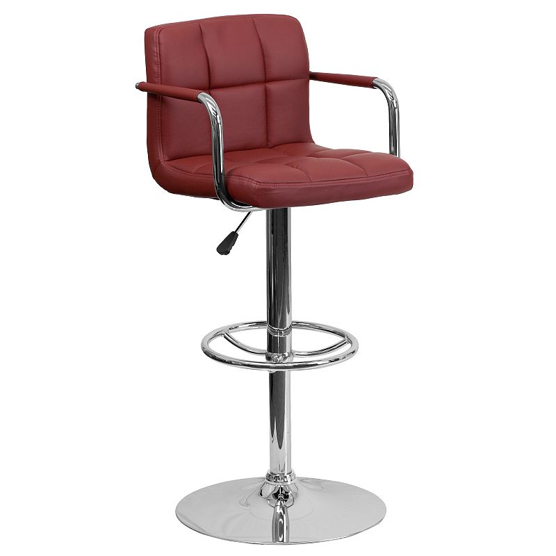 Flash Furniture Contemporary Burgundy Quilted Vinyl Bar Stool, Red