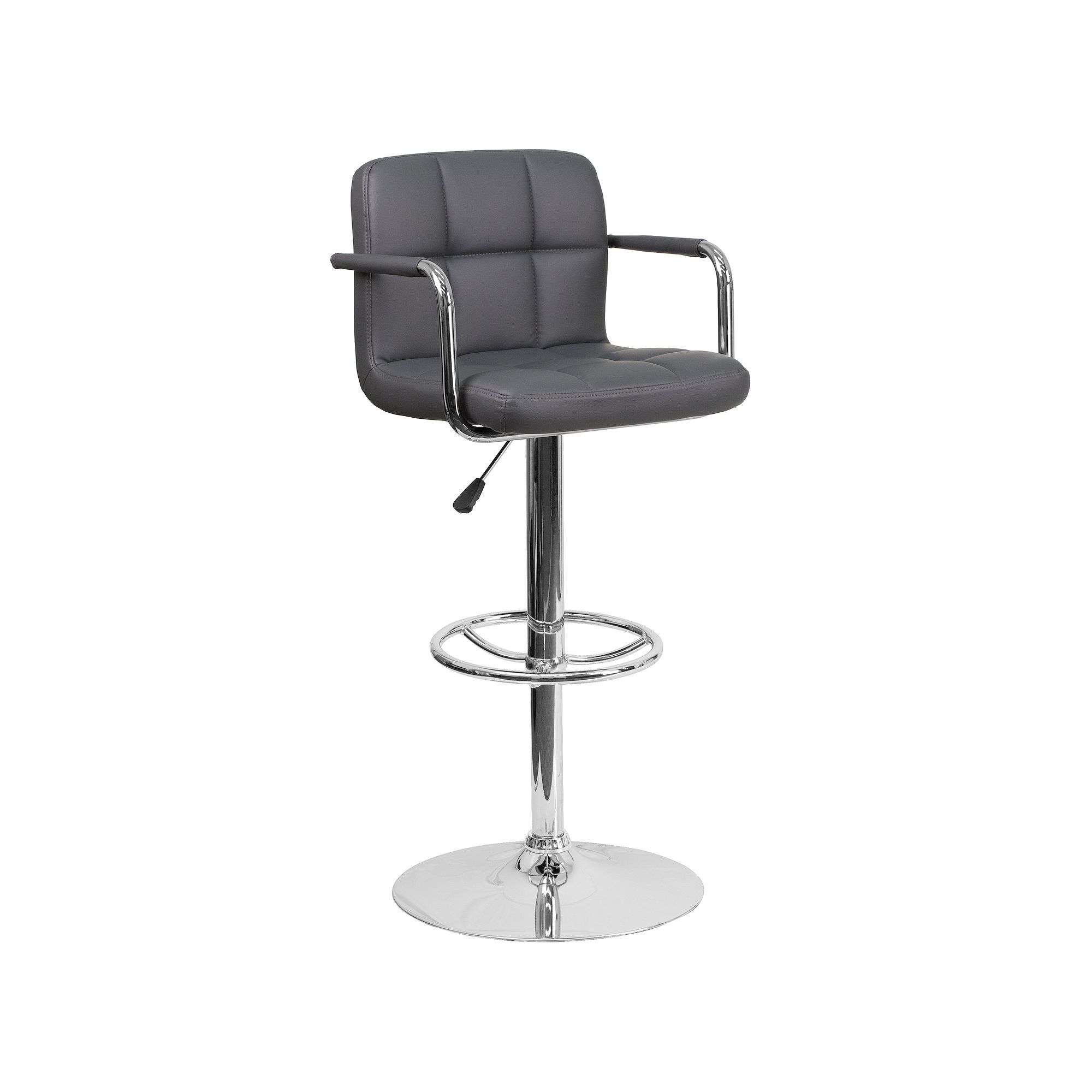 Flash Furniture Contemporary Burgundy Quilted Vinyl Bar Stool, Gray