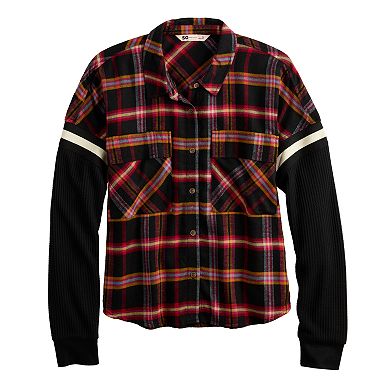 Juniors' SO® Fashion Flannel Shirt