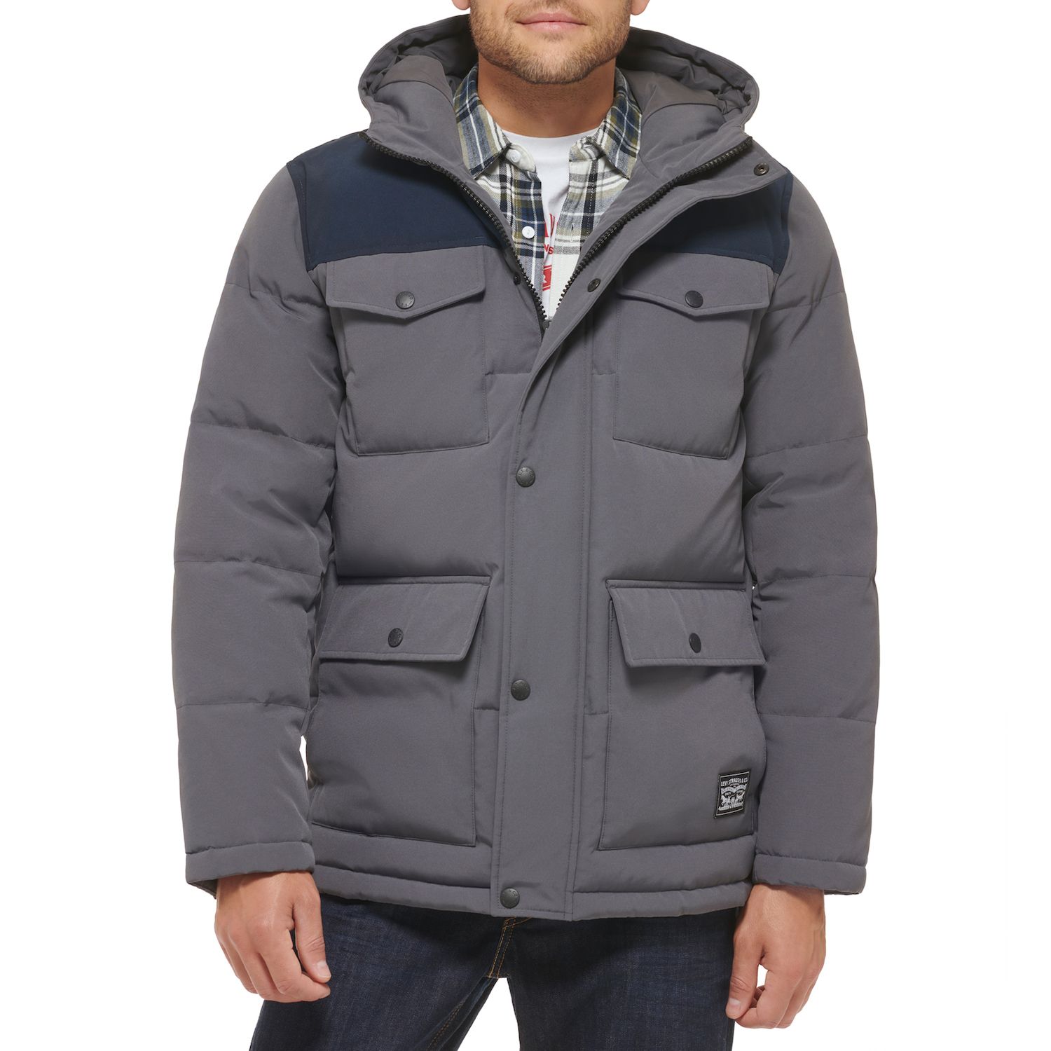 Levi's Herren Four-Pocket Hooded Jacket – Militärische Jacke Aus Gewaschener Baumwolle Mit Kapuze Und Reißverschluss
