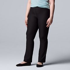 Womens Black Simply Vera Vera Wang Bootcut Pants - Bottoms