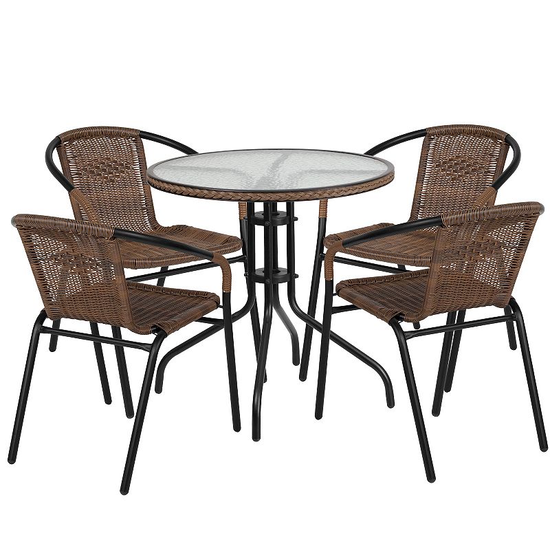 79155421 Flash Furniture Round Dining Table & Rattan Chair  sku 79155421