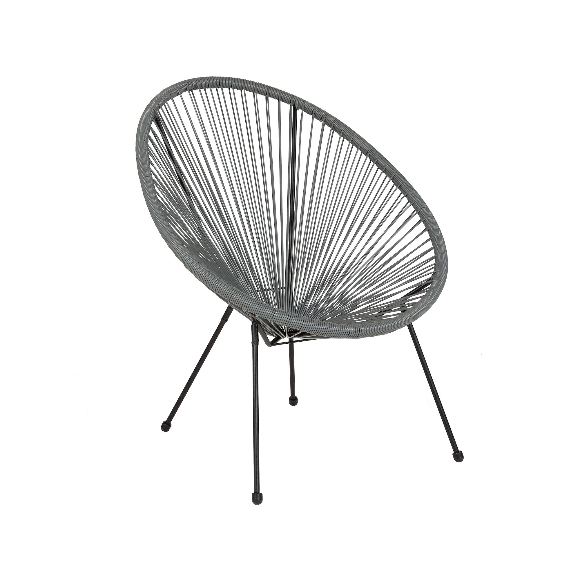 Flash Furniture Valencia Oval Comfort Indoor / Outdoor Papasan Chair, Gray