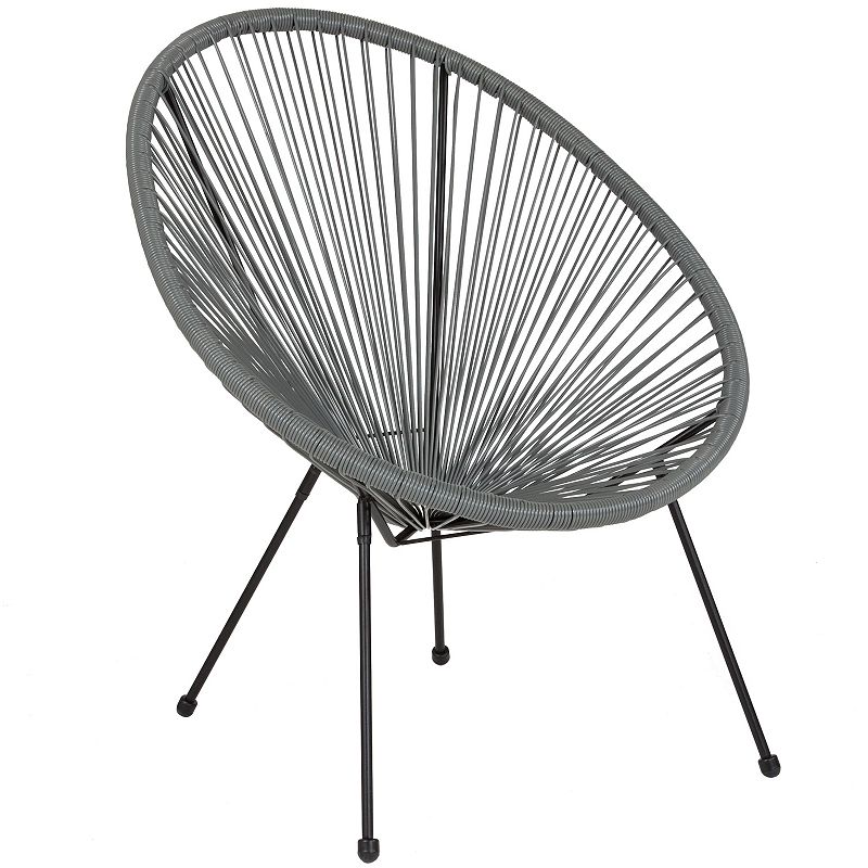 Flash Furniture Valencia Oval Comfort Indoor / Outdoor Papasan Chair, Grey