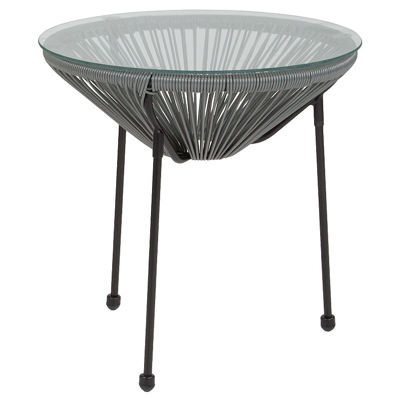 Flash Furniture Valencia Oval Comfort Indoor / Outdoor End Table, Grey