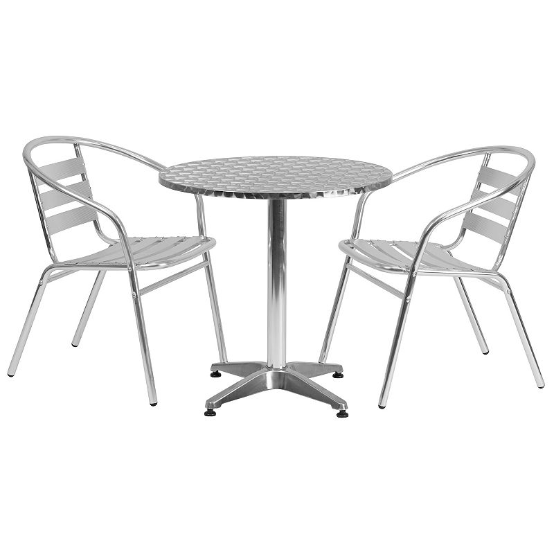 Flash Furniture Round Indoor / Outdoor Bistro Table & Slatted Chair 3-piece
