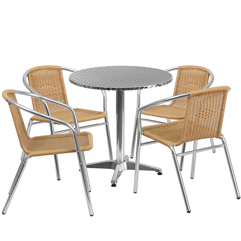 Flash Furniture Round Bistro Indoor / Outdoor Table & Chair 5-piece Set, Be