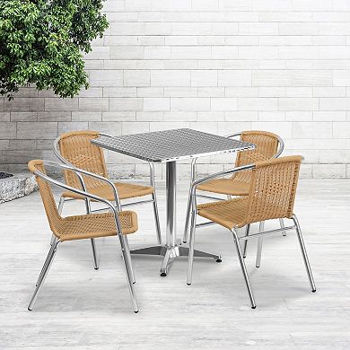 Flash Furniture Square Indoor / Outdoor Dining Table & Chair 5-piece Set