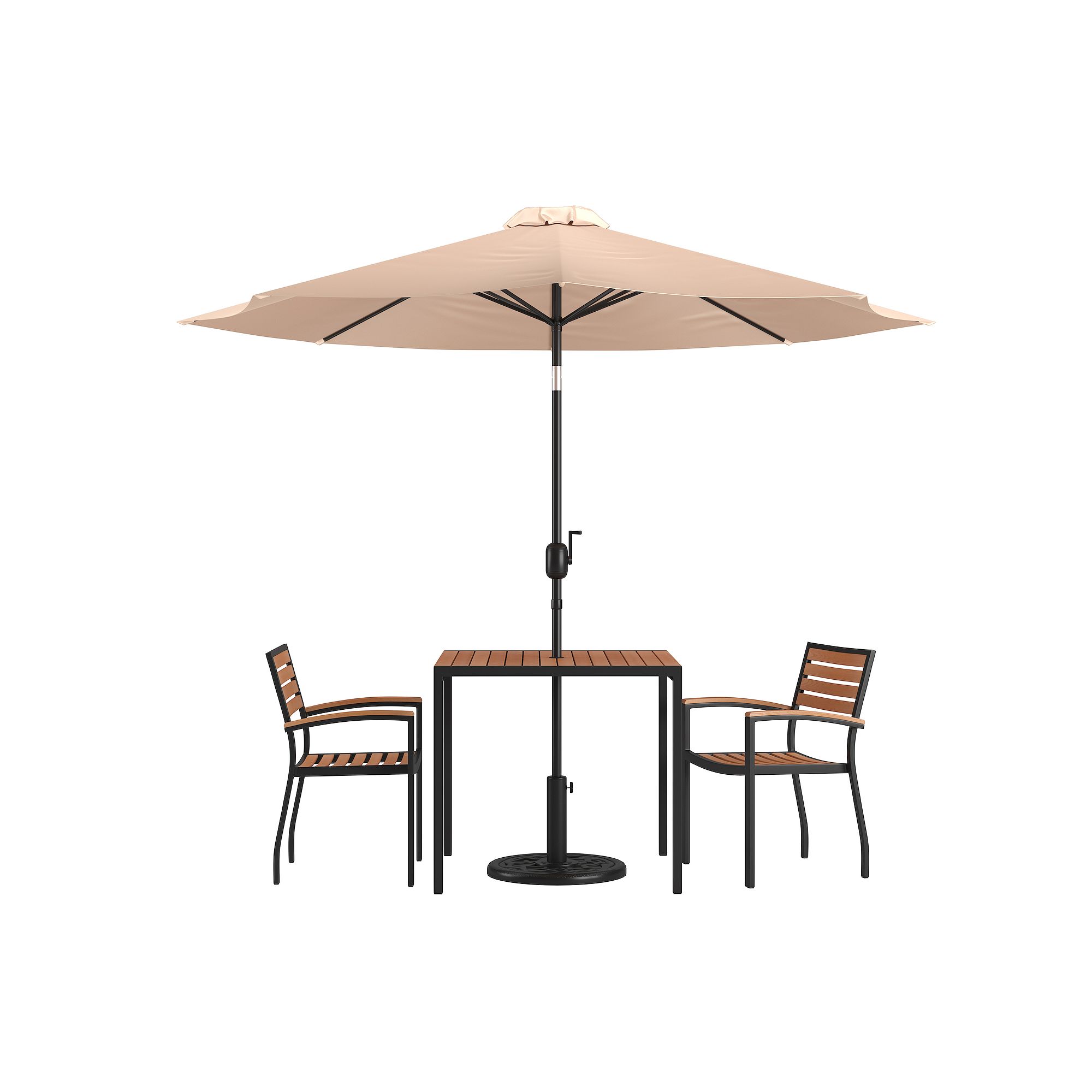 Flash Furniture Outdoor Patio Table, Chair, Umbrella & Base 5-piece Set