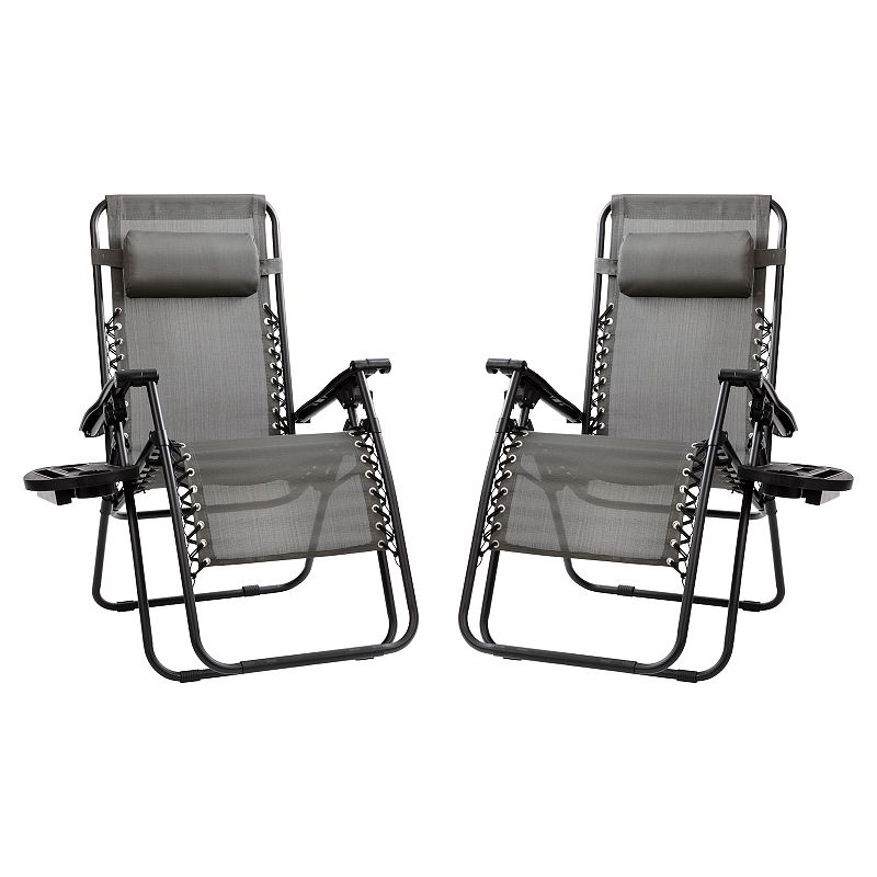 Flash Furniture Adjustable Folding Zero Gravity Reclining Lounge Chair 2-pi