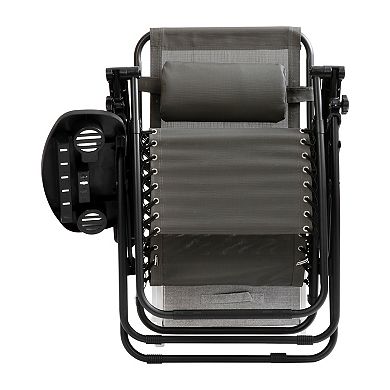 Flash Furniture Adjustable Folding Zero Gravity Reclining Lounge Chair 2-piece Set