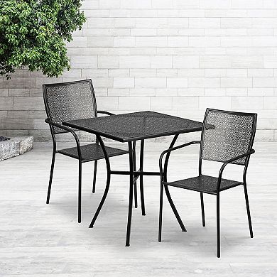 Flash Furniture Commercial Square Indoor / Outdoor Patio Table & Chair 3-piece Set