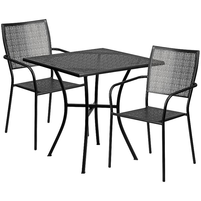 Flash Furniture Commercial Square Indoor / Outdoor Patio Table & Chair 3-pi