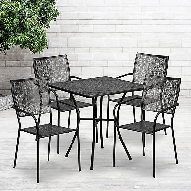 Flash Furniture Commercial Square Indoor / Outdoor Patio Table & Chair 5-piece Set