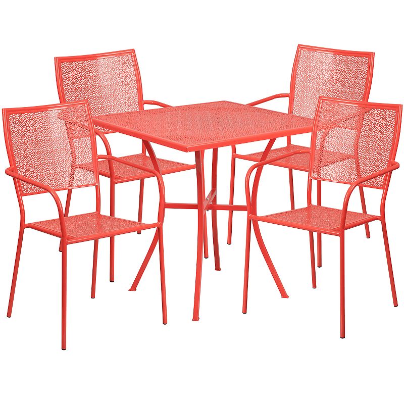 Flash Furniture Commercial Square Indoor / Outdoor Patio Table & Chair 5-pi