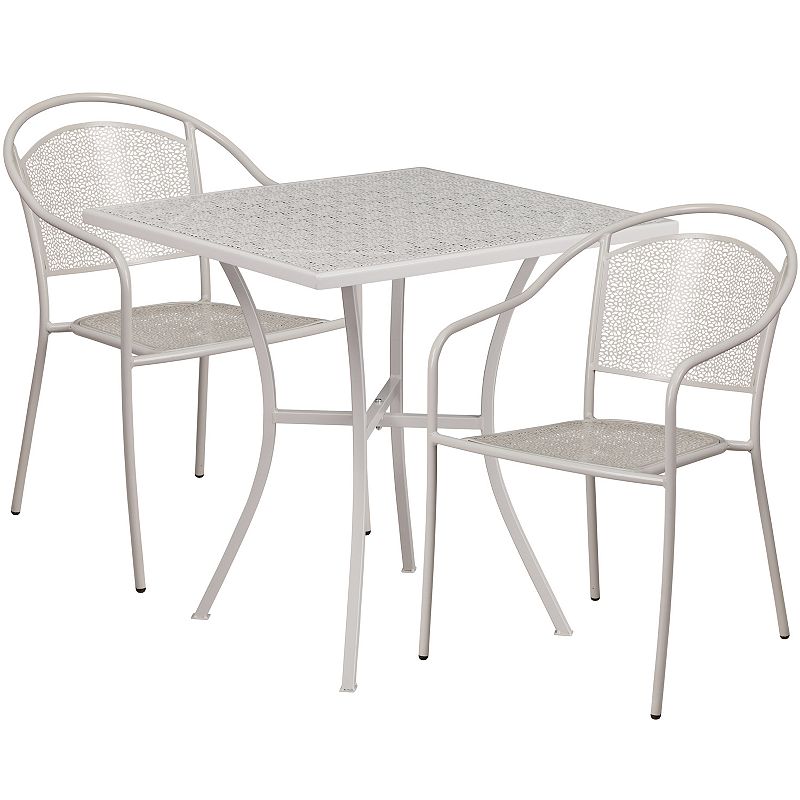 Flash Furniture Commercial Indoor / Outdoor Square Patio Table & Chair 3-pi