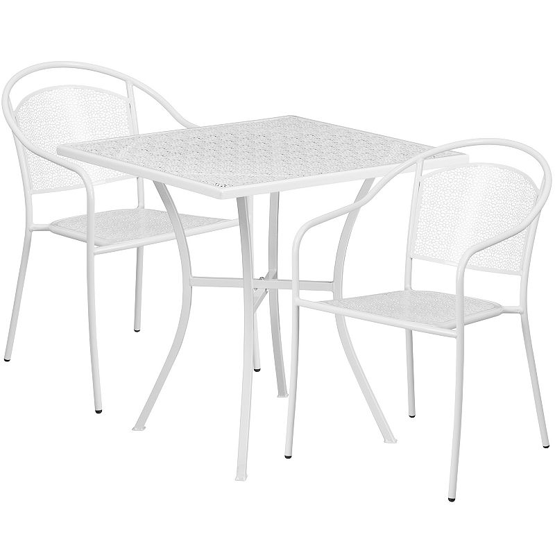 Flash Furniture Commercial Indoor / Outdoor Square Patio Table & Chair 3-pi