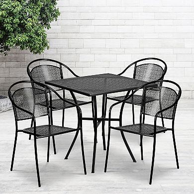 Flash Furniture Square Commercial Indoor / Outdoor Patio Table & Chair 5-piece Set