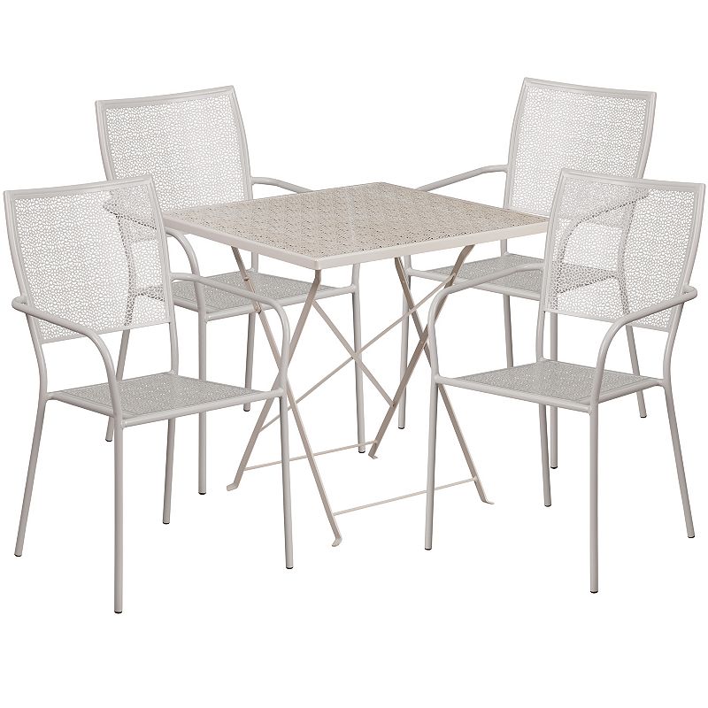 Flash Furniture Commercial Square Indoor / Outdoor Folding Patio Table & Ch