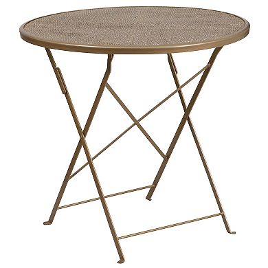 Flash Furniture Round Commercial Indoor / Outdoor Folding Patio Table 3-piece Set