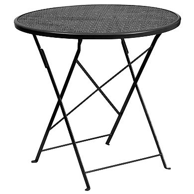 Flash Furniture Round Commercial Folding Indoor / Outdoor Patio Table 3-piece Set