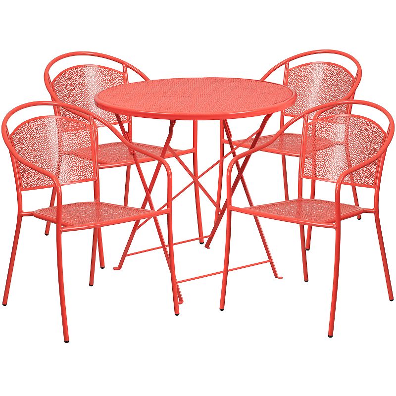 Flash Furniture Round Indoor / Outdoor Commercial Folding Patio Table & Cha