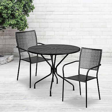 Flash Furniture Indoor / Outdoor Commercial Round Patio Table & Chair 3-piece Set