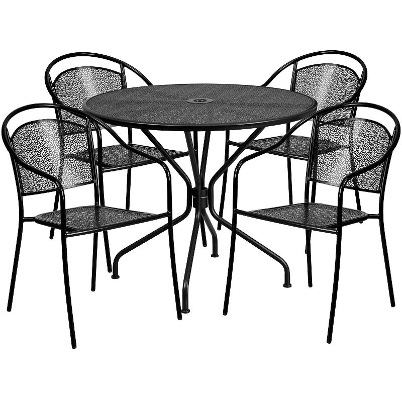 Flash Furniture Commercial Indoor / Outdoor Patio Table & Round Back Chair 