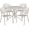 Flash Furniture Commercial Indoor / Outdoor Patio Table & Round Back Chair 5-piece Set