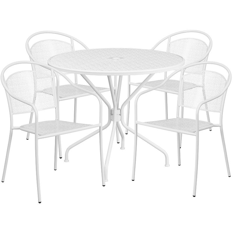 Flash Furniture Commercial Indoor / Outdoor Patio Table & Round Back Chair 
