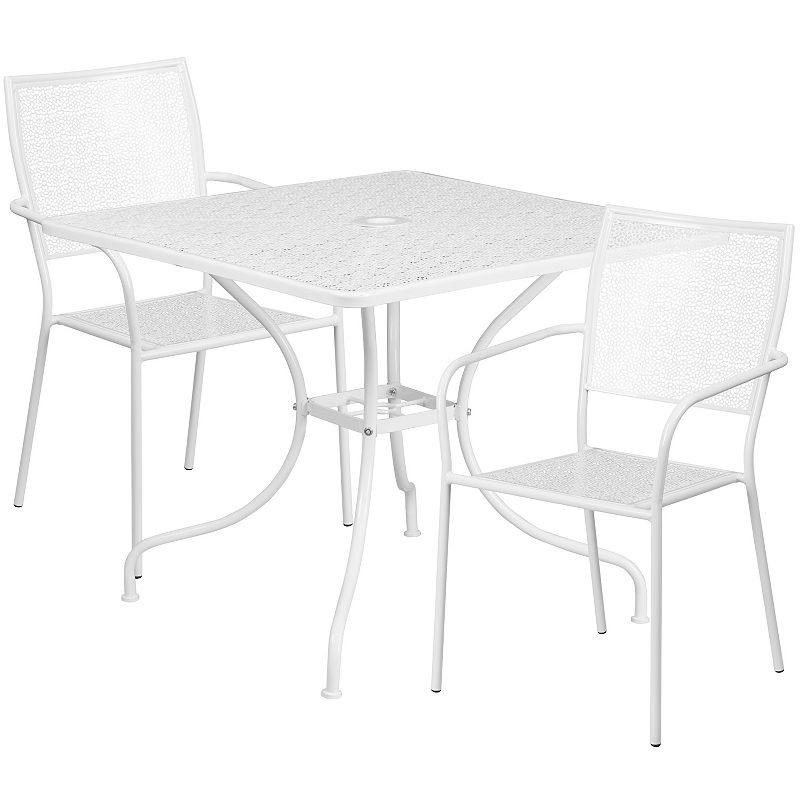 Flash Furniture Square Commercial Indoor / Outdoor Patio Table & Chair 3-pi