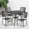 Flash Furniture Commercial Indoor / Outdoor Patio Table & Square Back Chair 5-piece Set