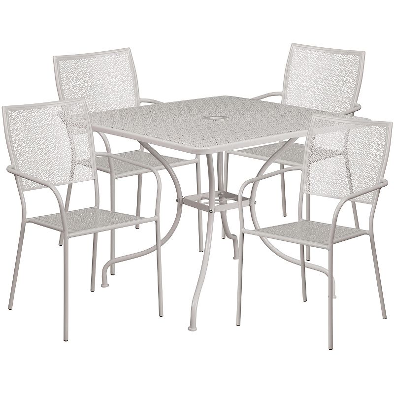 Flash Furniture Commercial Indoor / Outdoor Patio Table & Square Back Chair