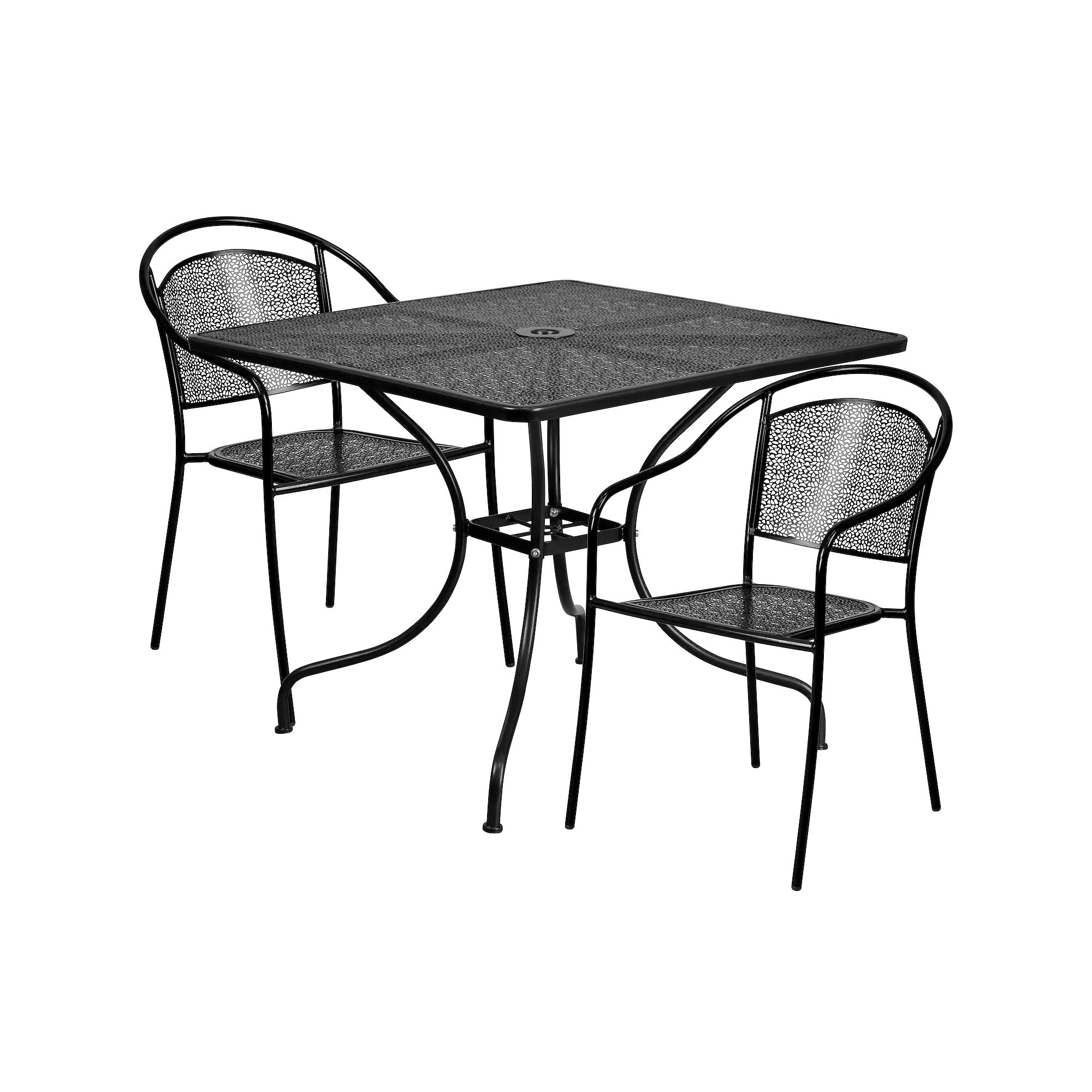 Flash Furniture Commercial Indoor / Outdoor Square Patio Table with Umbrell