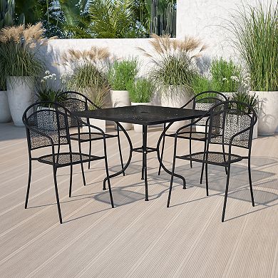 Flash Furniture Square Top Commercial Indoor / Outdoor Patio Table & Chair 5-piece Set