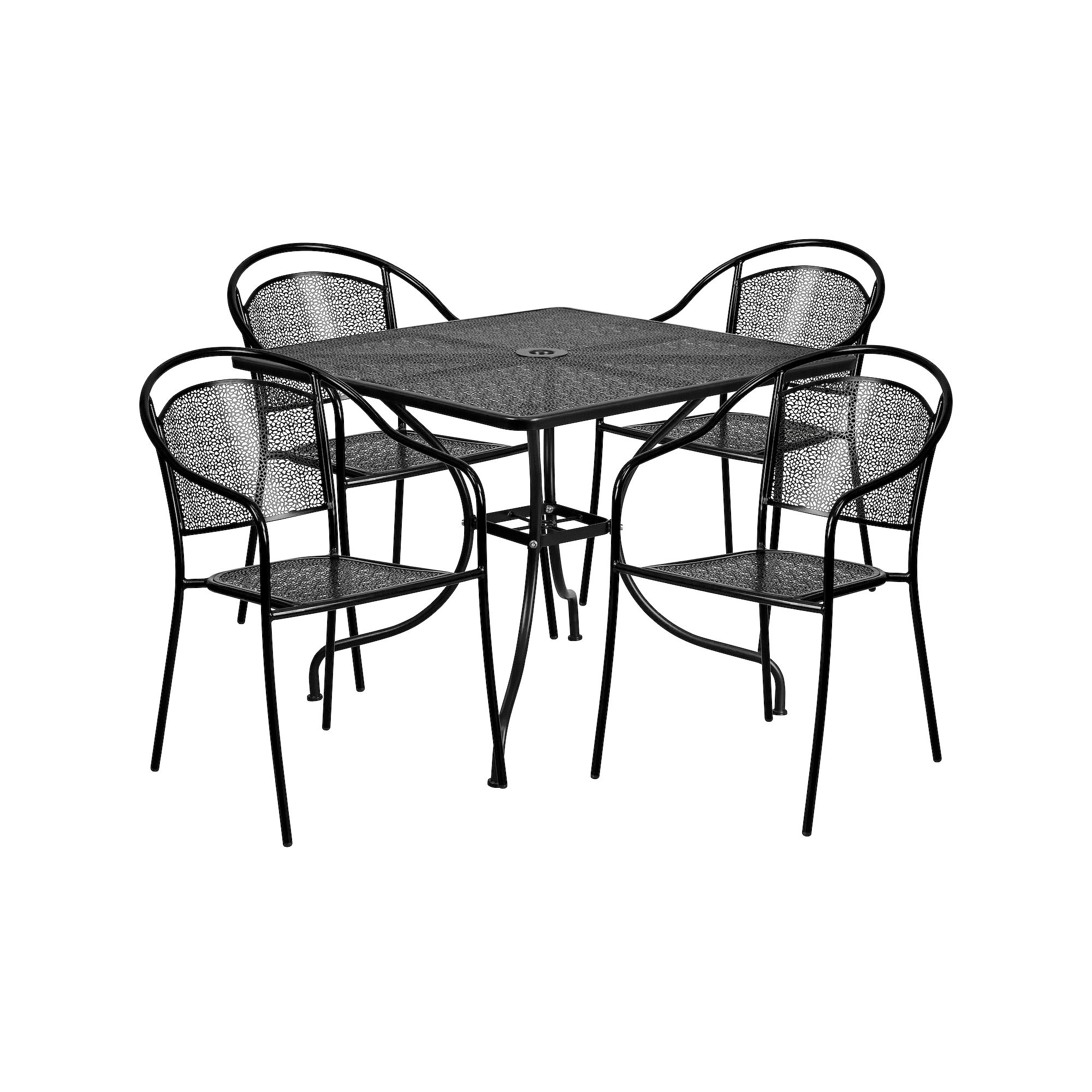 Flash Furniture Square Top Commercial Indoor / Outdoor Patio Table & Chair 