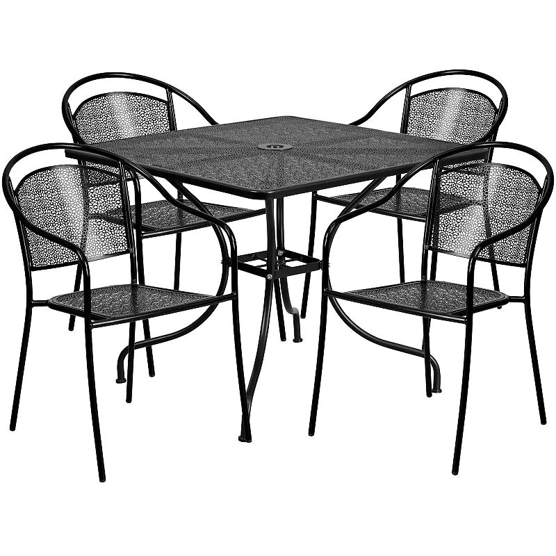 Flash Furniture Square Top Commercial Indoor / Outdoor Patio Table & Chair 