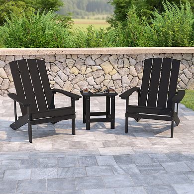 Flash Furniture Charlestown All-Weather Adirondack Chair & End Table 3-piece Set
